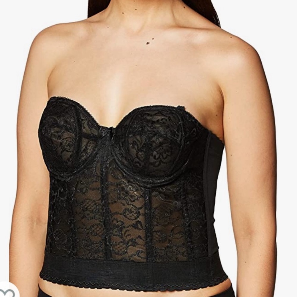 Goddess Lace Longline Bra Black GD0689 Size 40DD NWT